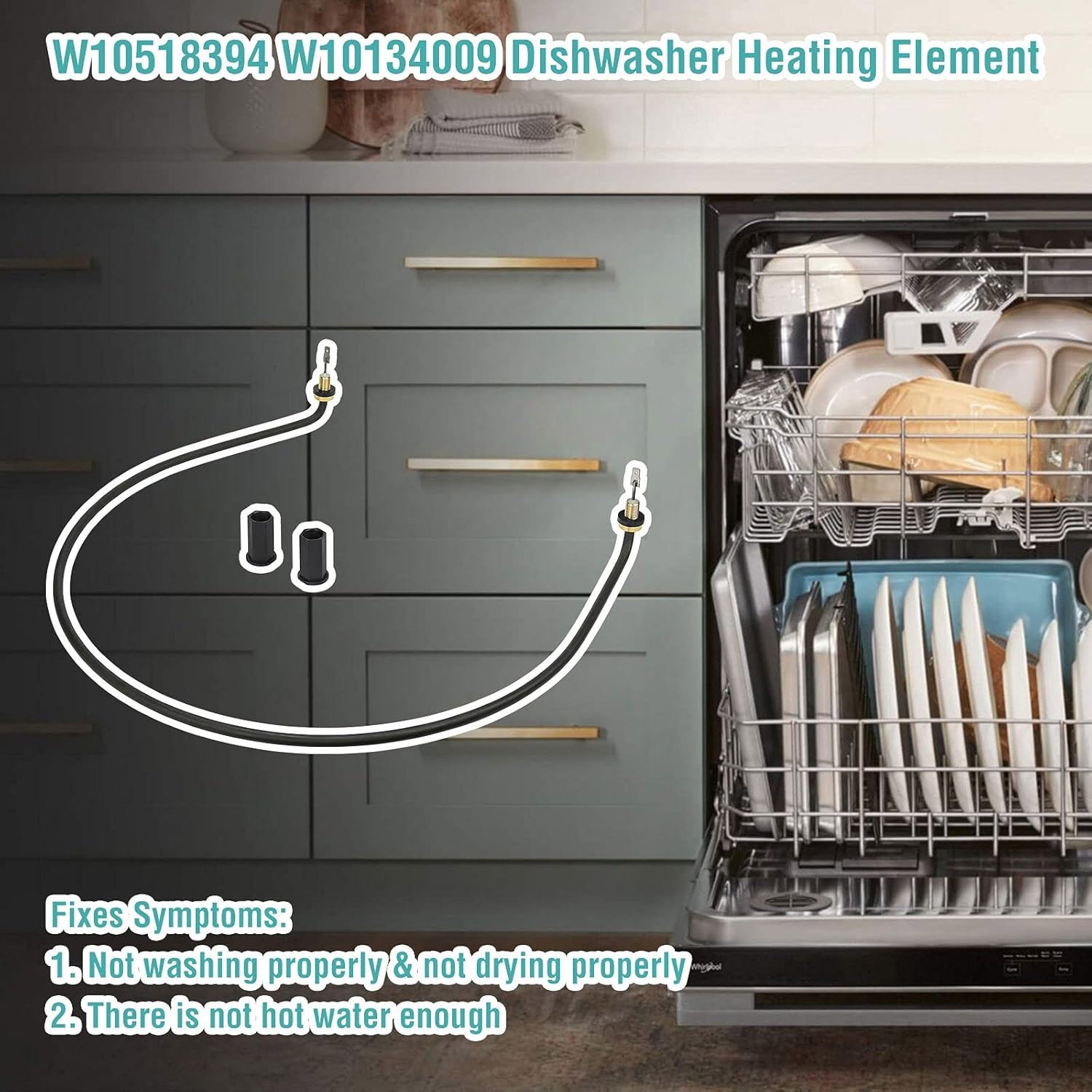 Dishwasher Heating Element for Whirlpool, Sears, AP5690151, PS8260087, W10518394 gallery