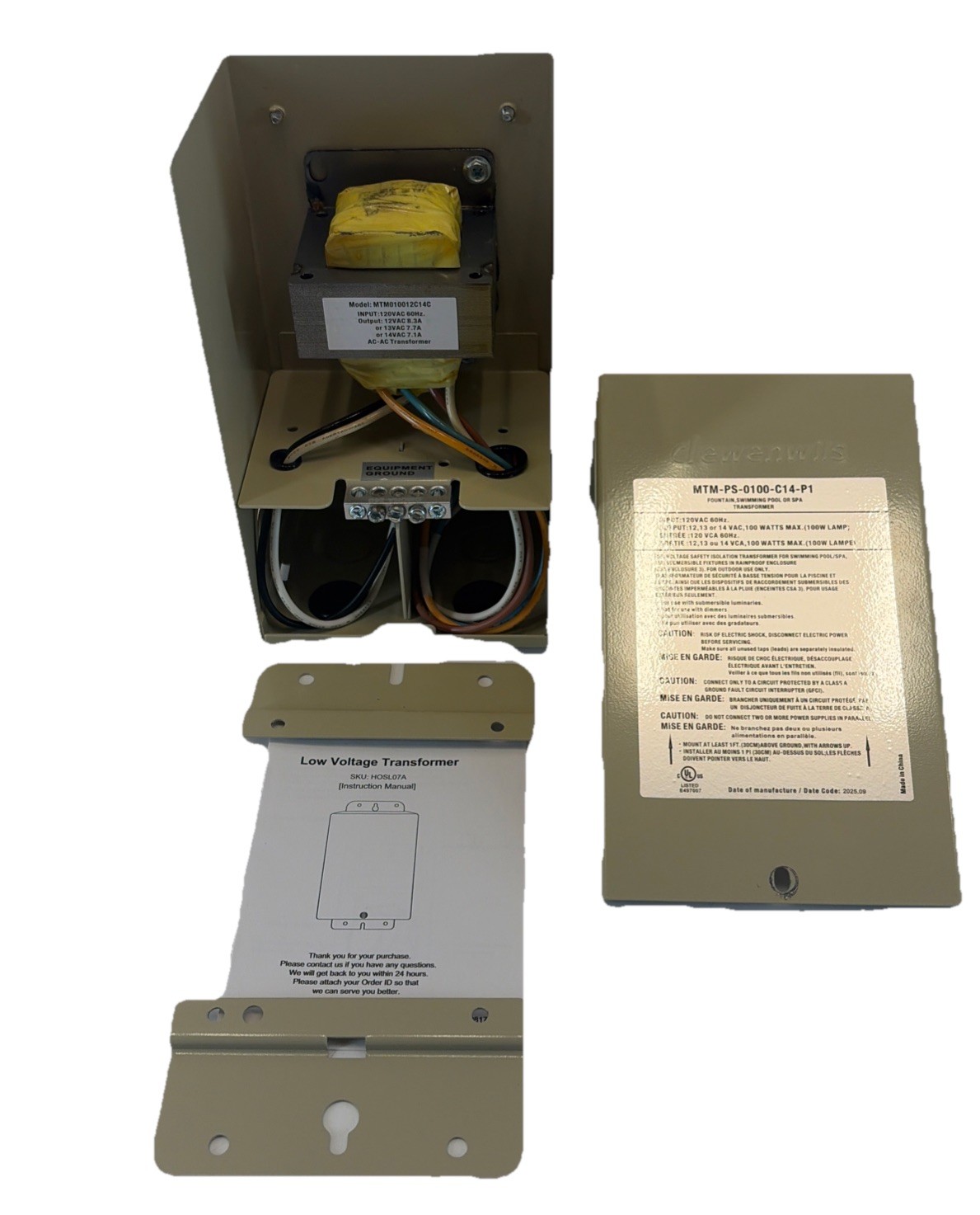 Multi Tap 100W Low Voltage Pool Light Transformer, 120V AC to 12V/13V/14V AC gallery