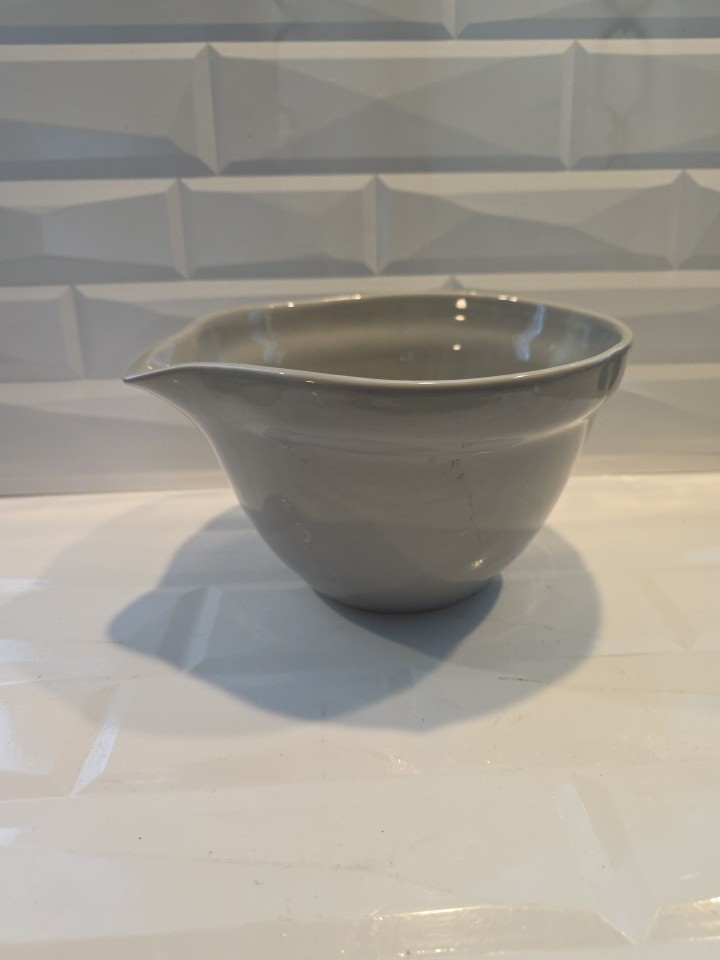 Pottery Barn Gray Rhodes Ceramic Nested Mixing Bowl with Spout Farmhouse Neutral gallery