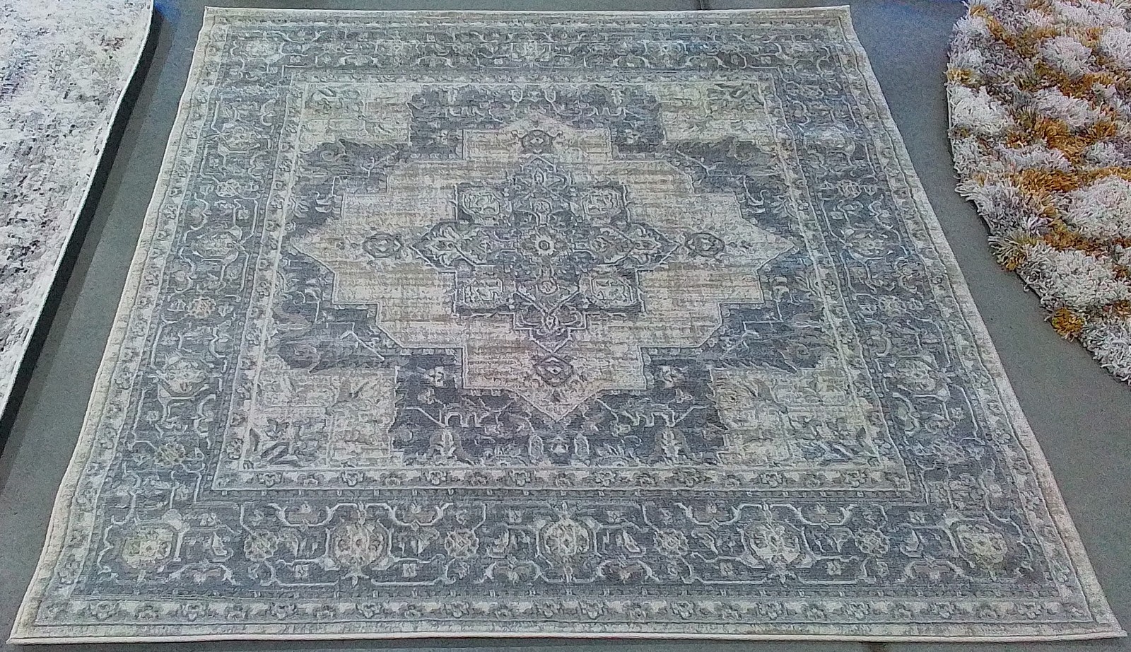 CREAM / GREY 5'-0" x 5'-0" Back Stain Rug, Reduced Price 1172789976 BNT865B-5SQ gallery