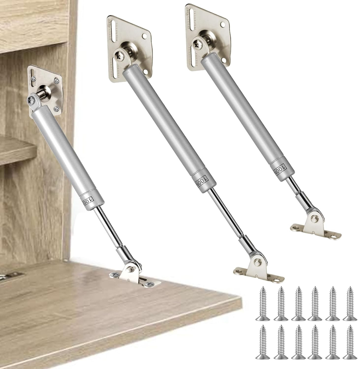 2 Pack 150N/33LBS Drop down Gas Struts for Downward Flap Lid Slowly Such as Desk gallery