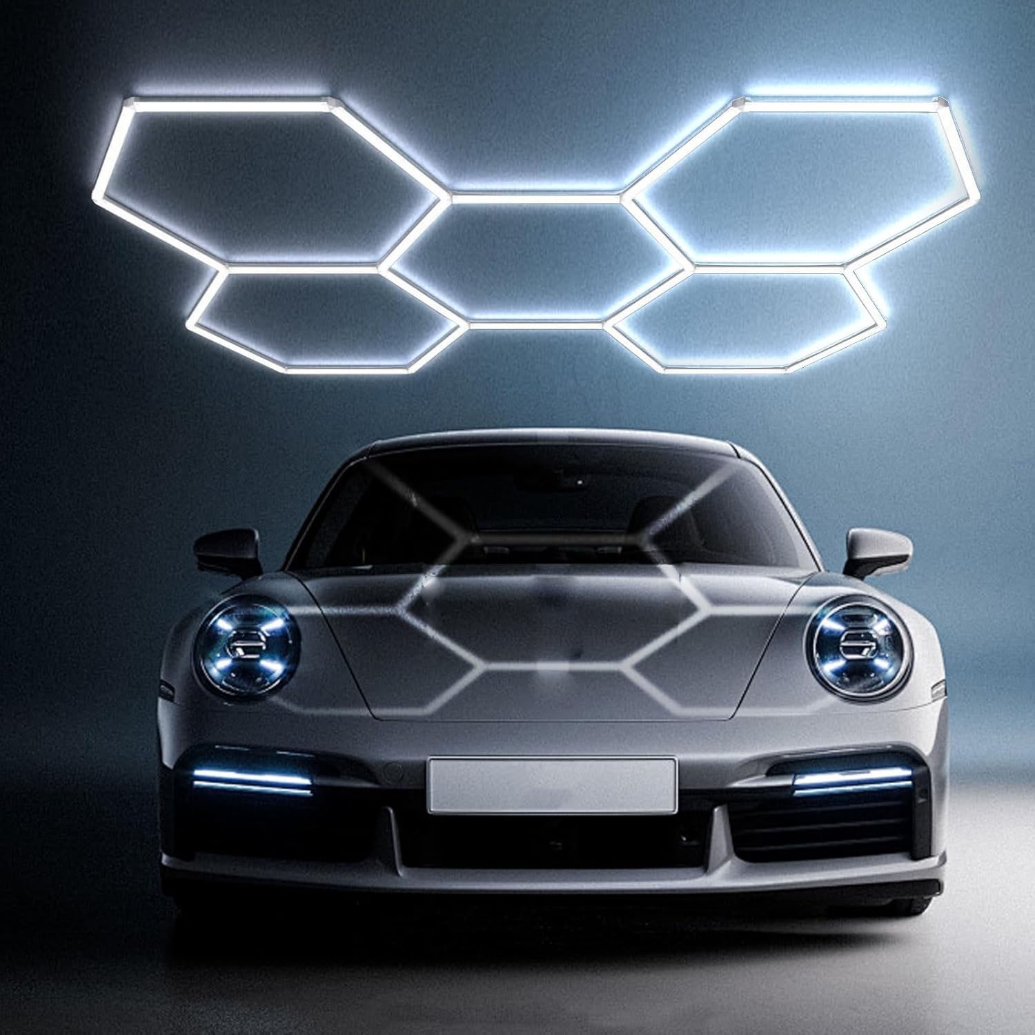 5 Grid LED Hexagonal Garage Light DIY Ceiling Light for Warehouse Workshops Gyms gallery