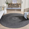 Handmade Charcoal Braided Area Rug - 8' Round, Reversible for High Traffic Areas gallery