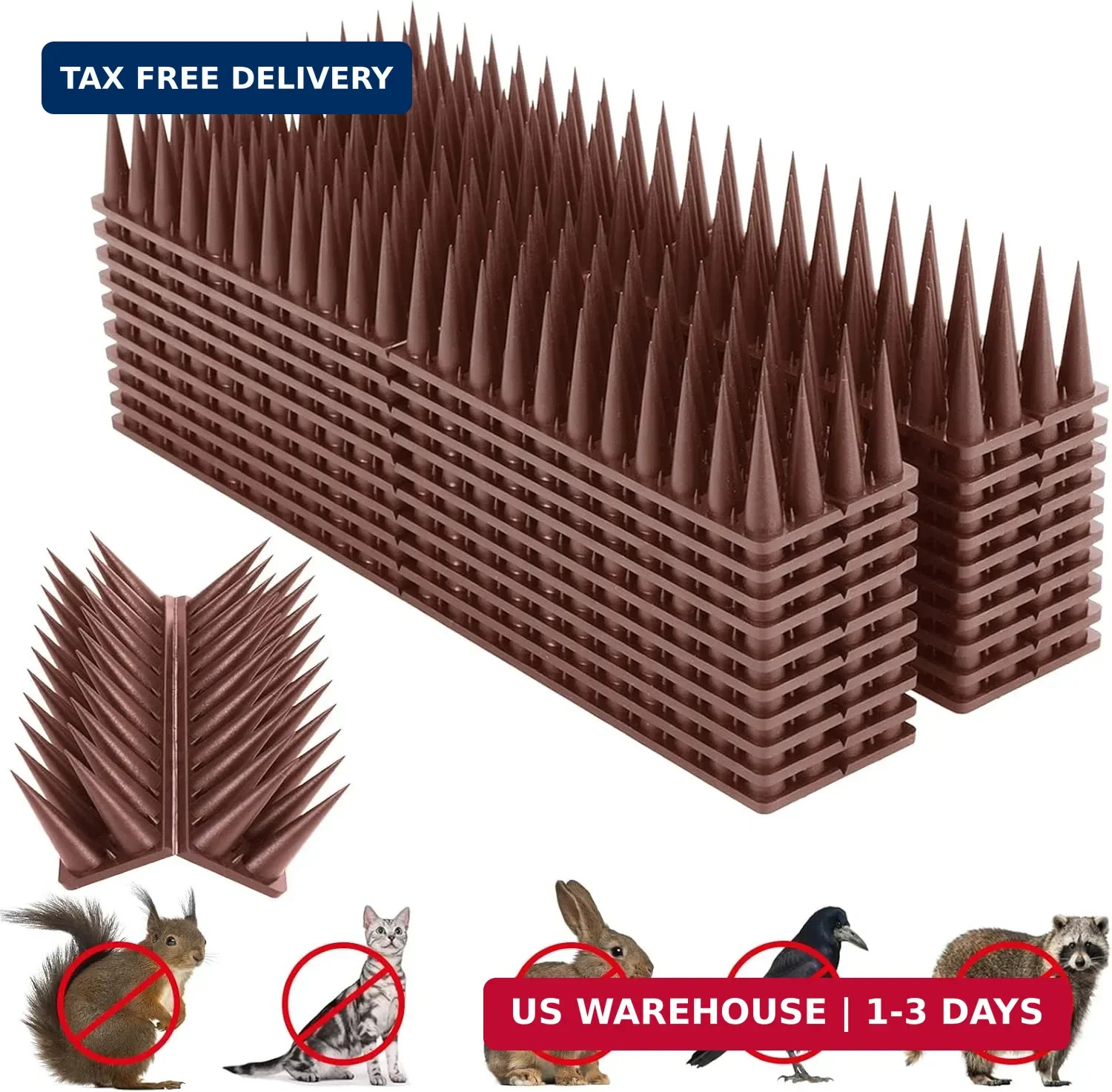 Bird Spikes, 20 Packs Bird Deterrent, Raccoon and Squirrel Deterrent, for Outdoo gallery