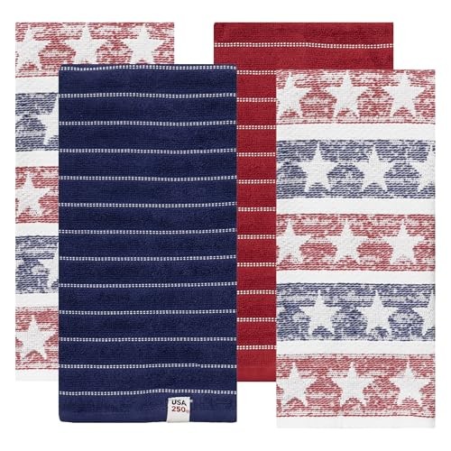 4-Pack Kitchen Towels - 250 Stars - USA 250 Semiquincentennial Patriotic gallery