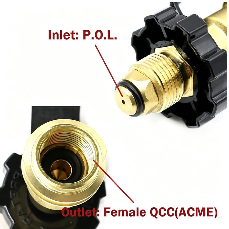 Propane Tank Adapter Universal Converts POL to QCC1/Type 1 Hose Valve Regulators gallery
