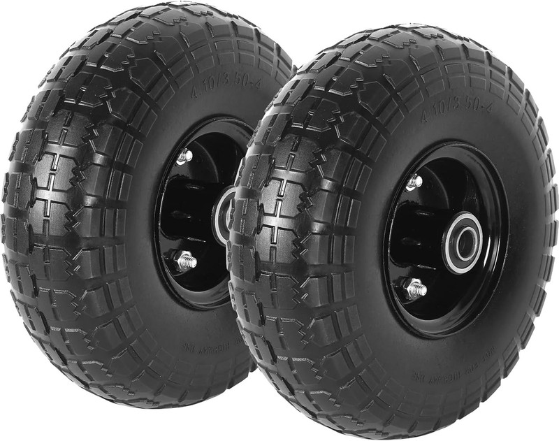 10-Inch Solid Flat-Free Tire Wheels for Garden and Utility Carts gallery