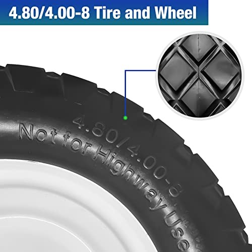 16" Flat Free Solid PU Tire and Wheel, 4.80/4.00-8 PU Airless Deep Grooves gallery