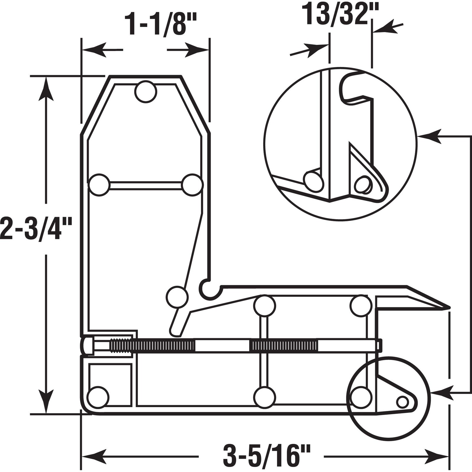 -Line B 569 Diecast Screen Door Corner Insert with Adjustment Screw (2 Pack) gallery