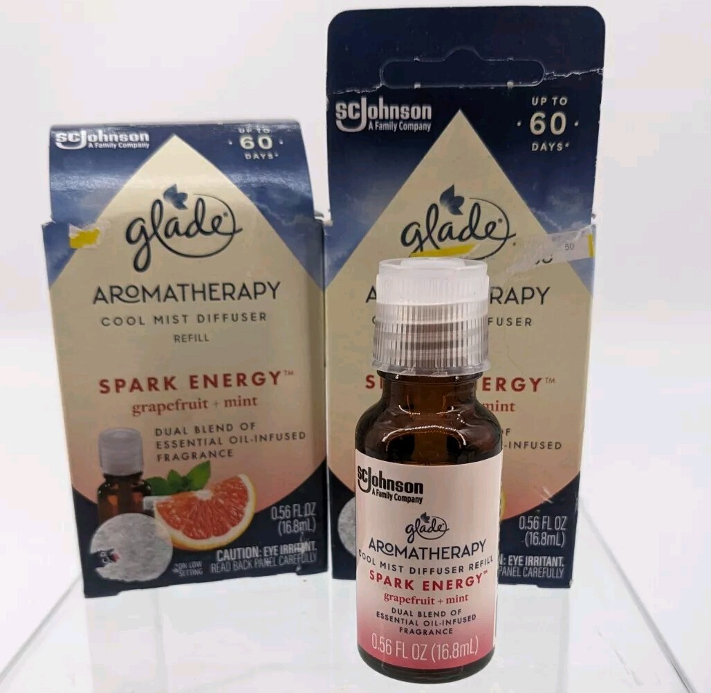 2 Glade Essential Oil Diffuser Refill Aromatherapy Grapefruit + Mint 0.56 Fl Oz gallery