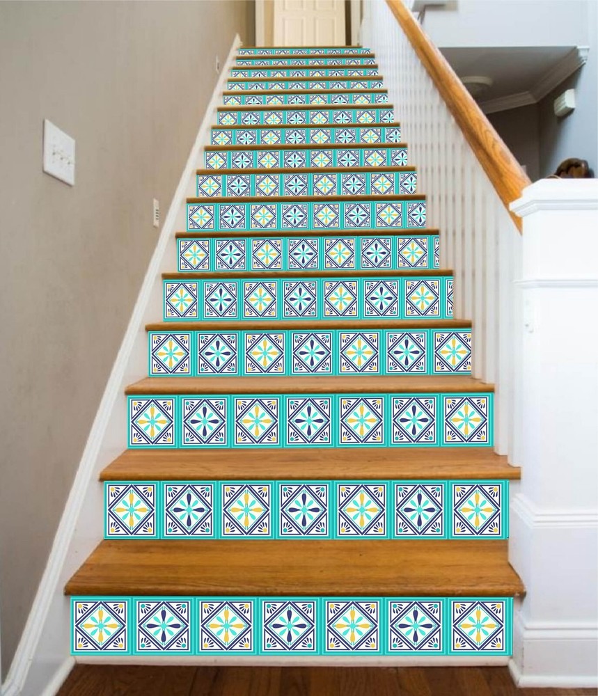 3D Green Pattern AZ558 Stair Risers Decoration Mural Vinyl Wallpaper Kay