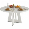 47 in Round Dining Table Set for 4 to 6 Person Wood Dinner Table with Wood Legs gallery