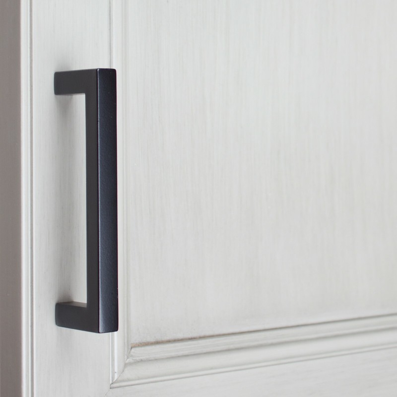 GlideRite 3-3/4" CC Solid Square Cabinet Bar Pull Matte Black - 87226-MB-1 gallery