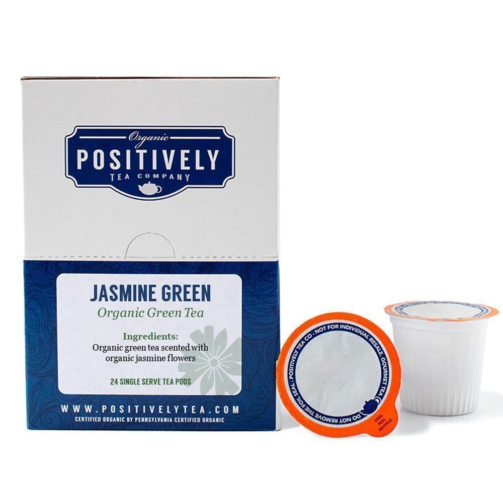 Positively Tea | Organic Jasmine Green Tea | 96 Pods, Keurig Compatible gallery