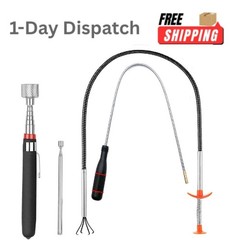 4 Pack Telescoping Magnet Pick-up Tool Set Extendable Flexible Grabber