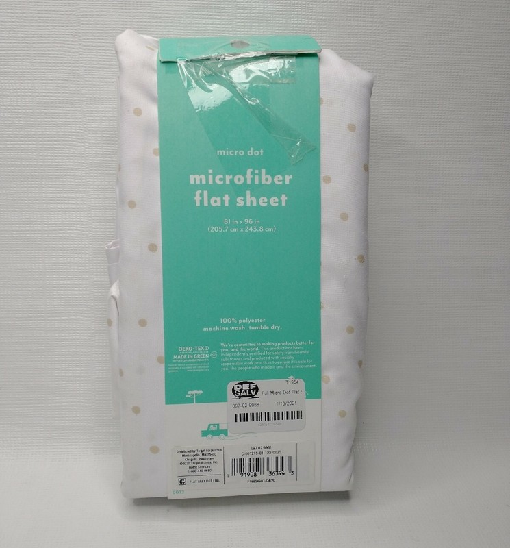 Pillowfort Microfiber Full Flat Sheet 81" x 96" Micro Dot Pattern New gallery