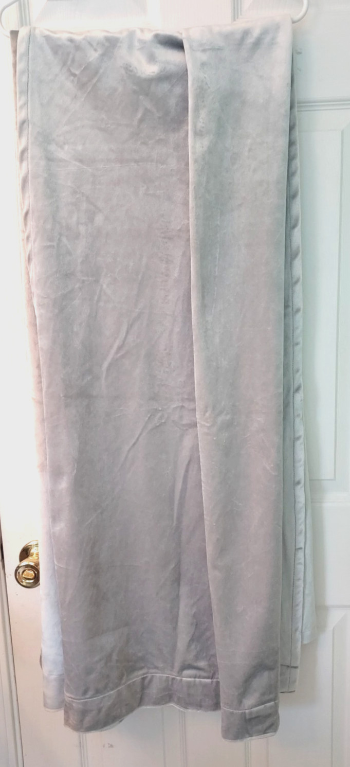 EUC! Set 2 Silver Velvety Curtain Panels 40x81" By Rachel Roy Machine Washable gallery