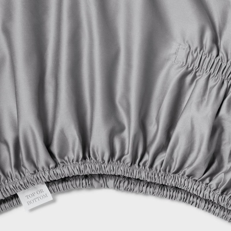 Queen 400 Thread Count Performance Fitted Sheet Classic Gray - Threshold: Cotton gallery