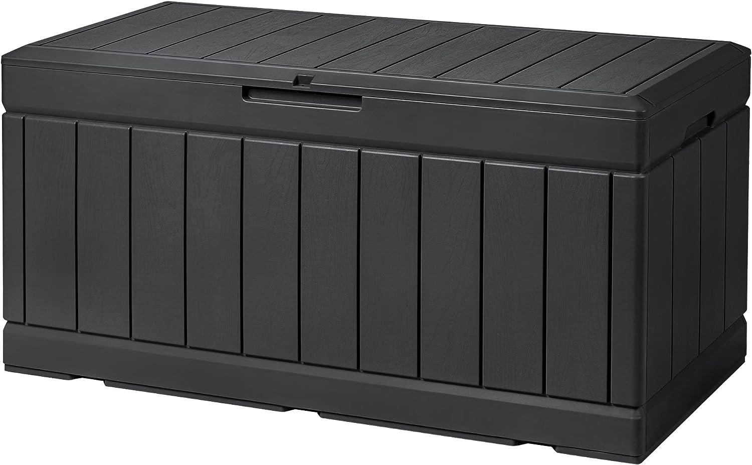 85 Gallon Deck Box Lockable Resin Outdoor Storage Box Waterproof Outdoor Contain gallery