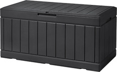 85 Gallon Deck Box Lockable Resin Outdoor Storage Box Waterproof Outdoor Contain