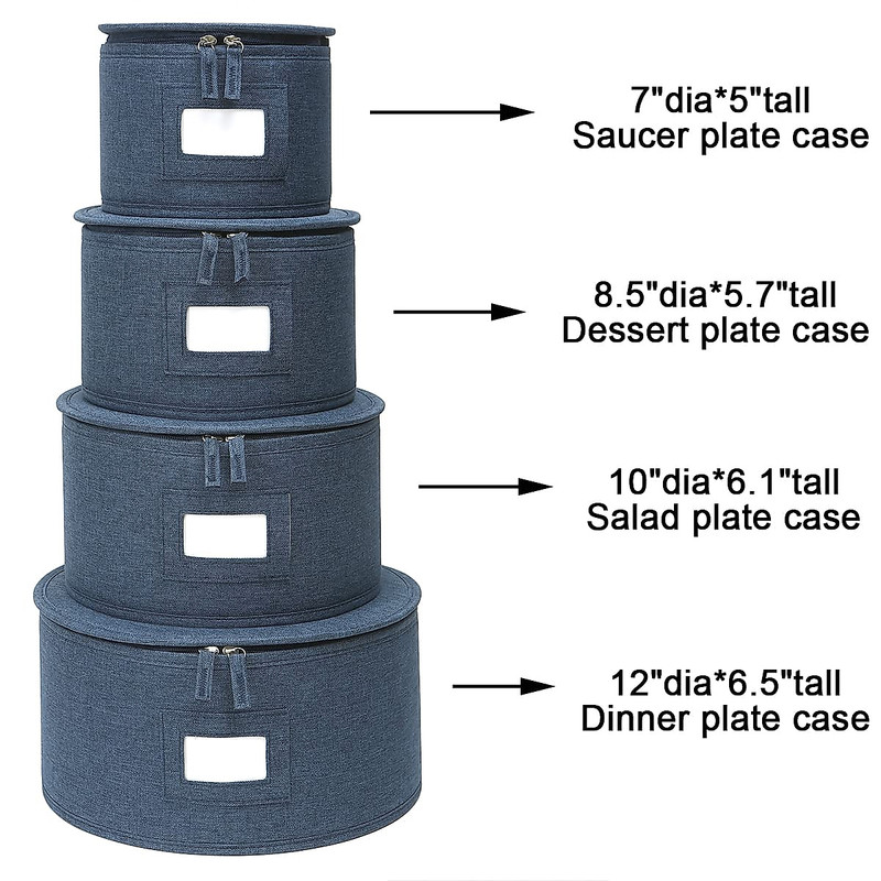 5Pc Hard Shell China Storage Containers Stackable Dish Plate Cup Organizer gallery
