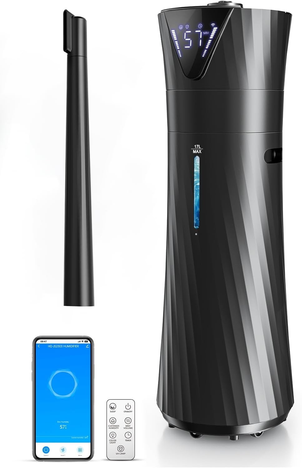 17L Humidifiers for Bedroom Large Room – Ultra Quiet 35dB, 56H Runtime, Smart... gallery