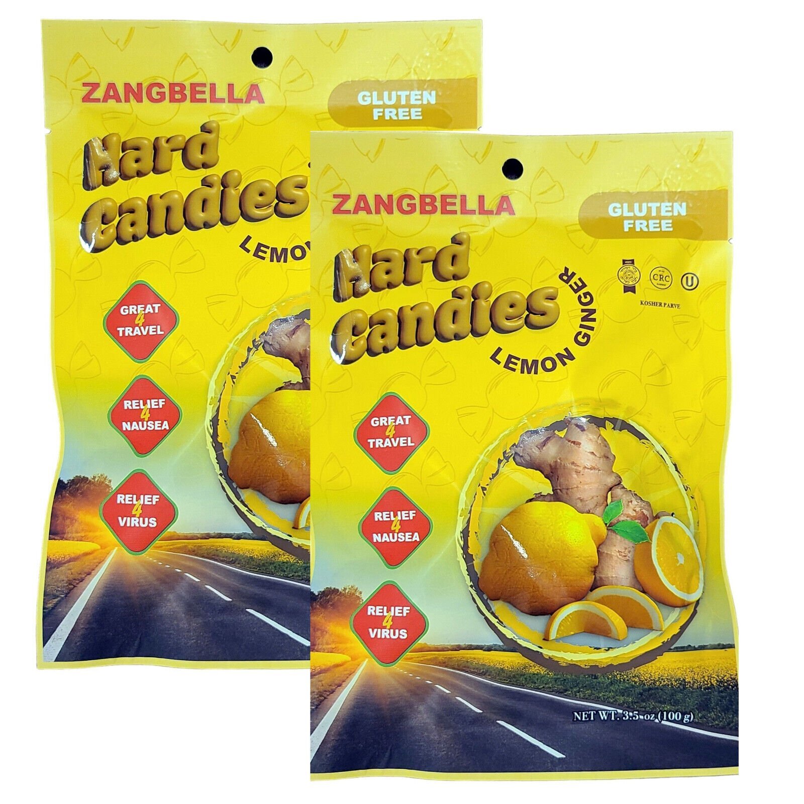 Ginger Hard Candy - Relief Nausea, Motion Sickness, Upset Stomach (2 Pack) gallery