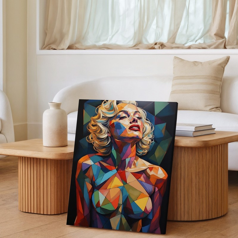 Abstract Geometric Female Portrait Canvas Wall Art Colorful Modern Body Print gallery