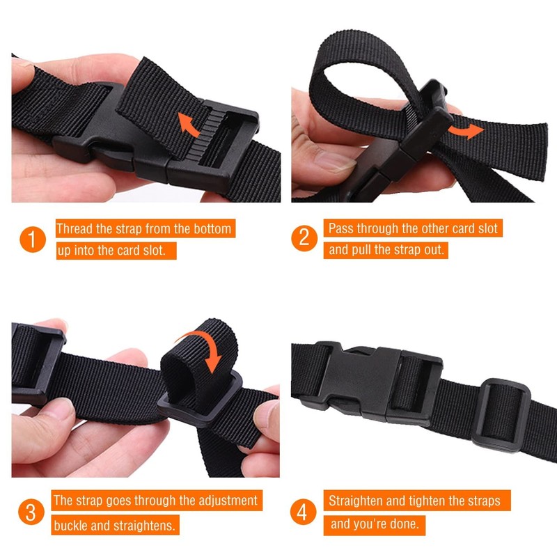 Adjustable Nylon Tie Down Straps with Buckle - 4 Pack, 6 Feet, Black gallery