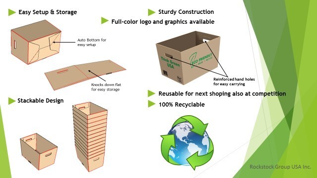 Reusable Grocery Box/Corrugated Folding Tote (10 Pack) gallery