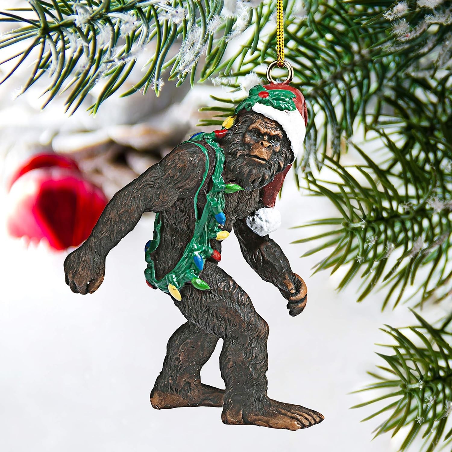 Design Toscano Bigfoot Yeti With Santa Hat Christmas Tree Ornament (3 x 2 Inch) gallery