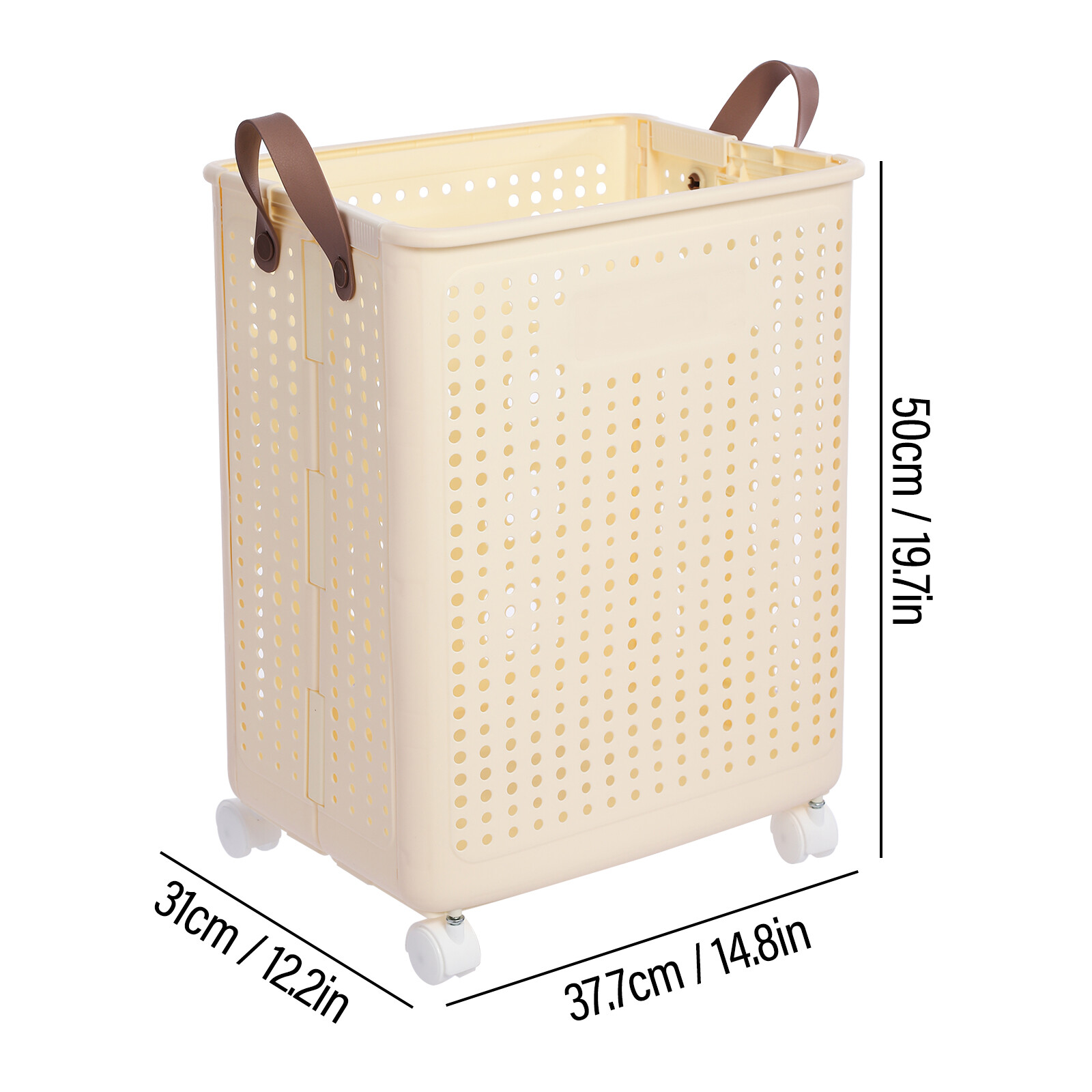 Collapsible Laundry Hamper With Wheels - Foldable 66 lb Capacity Ventilated gallery