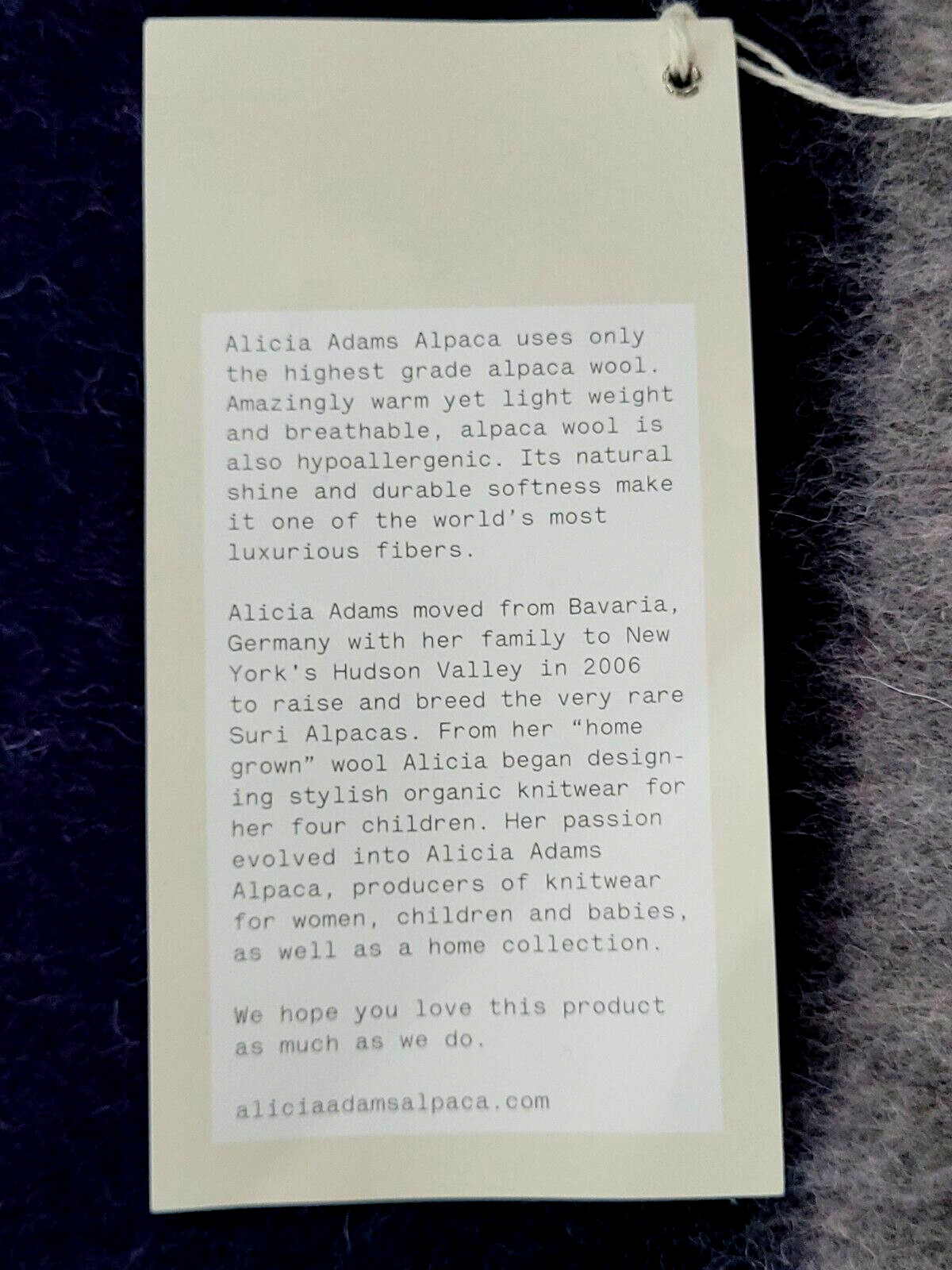 NWT Alicia Adams Alpaca Wool Blend Navy Blue Maroon Throw Field Blanket 71 x 51 gallery