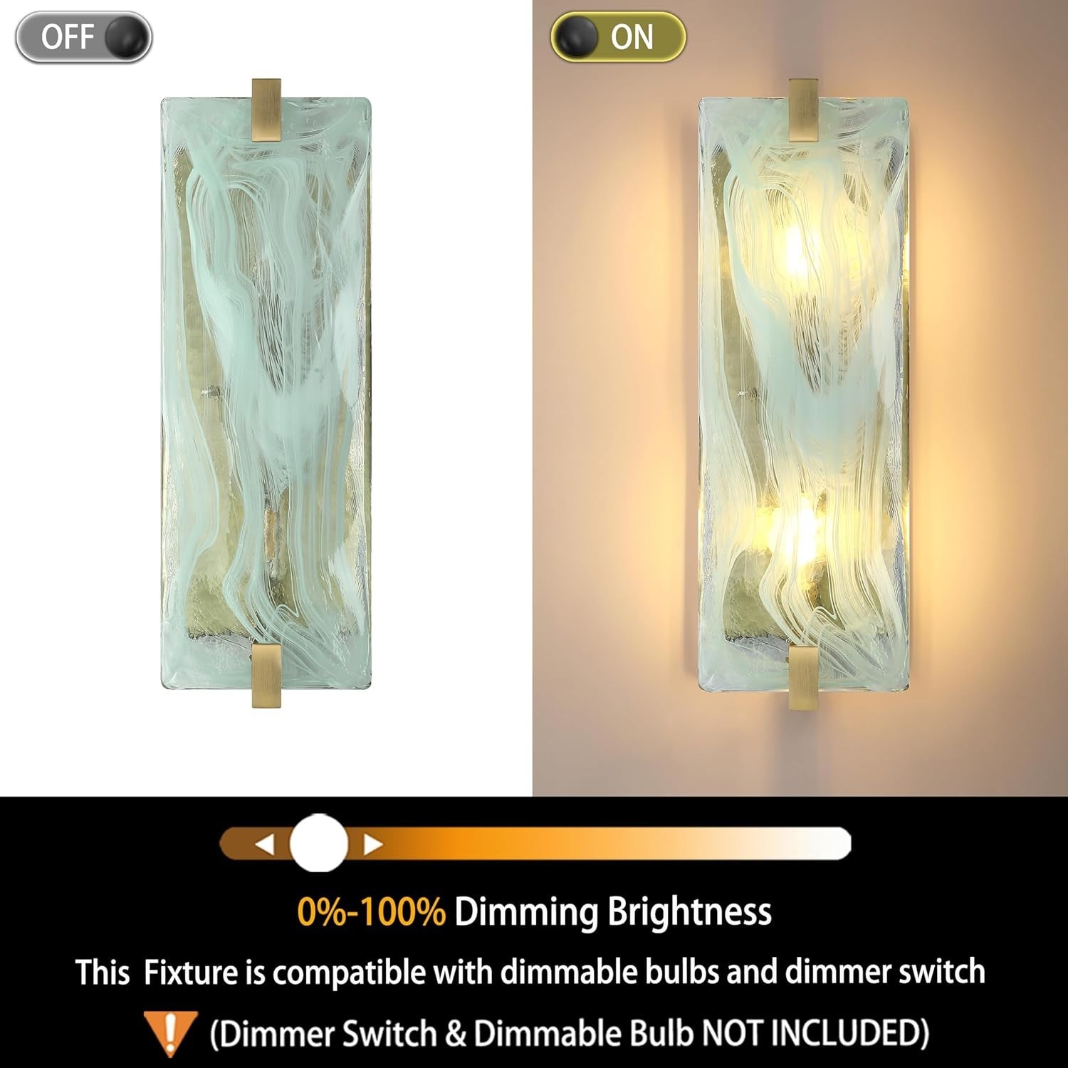 2 Pack 2 Light 15.7" Frosted Glass Bathroom Wall Sconce Modern Concise Style ... gallery