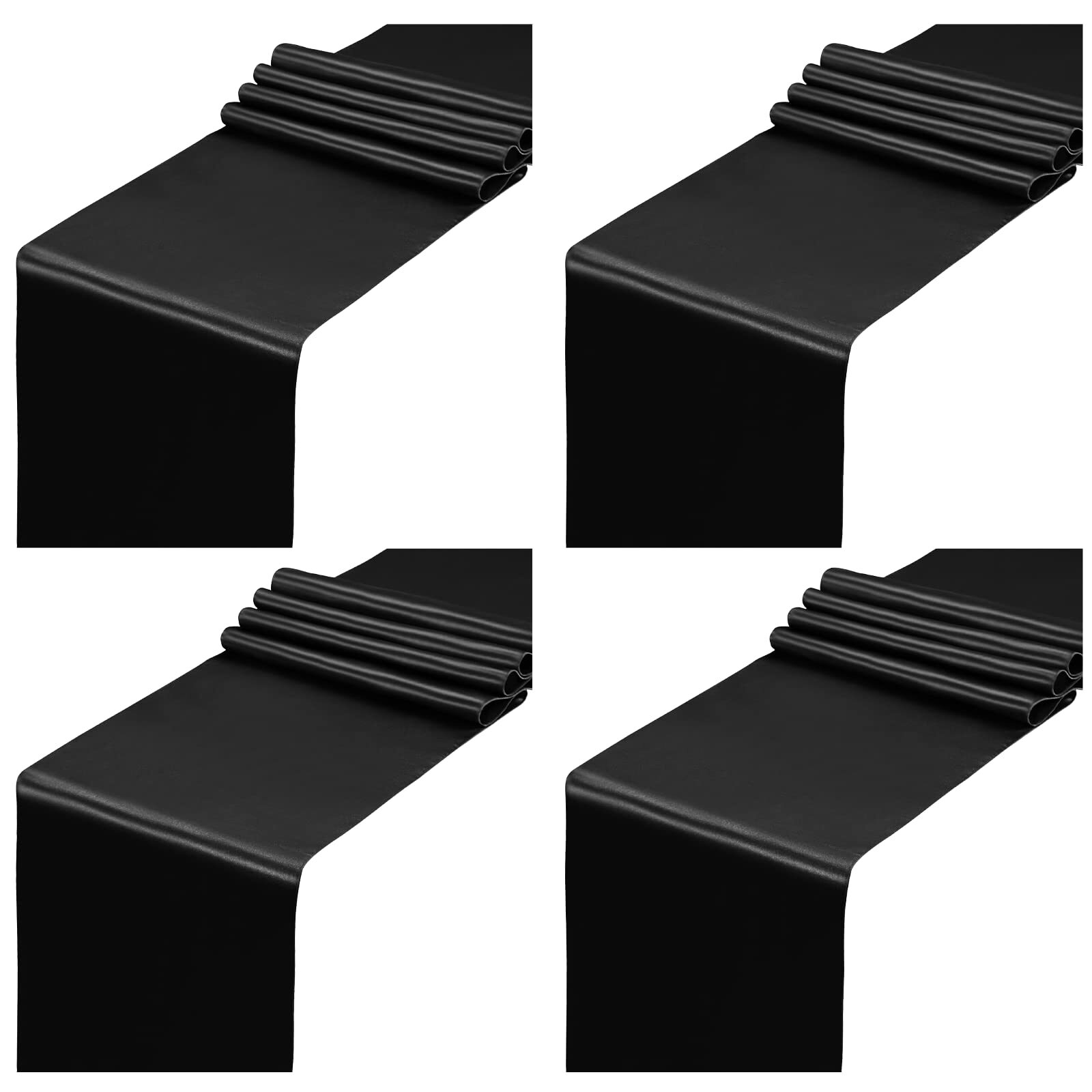 4 Pcs Satin Table Runner 12x108 Inch Wedding Table Runner for Birthday Parties gallery