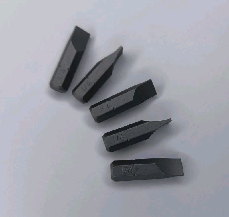 Screwdriver Bits 1/4" Flat Head Slotted 1 Inch Long Single End Hex Bit Set Of 5 gallery