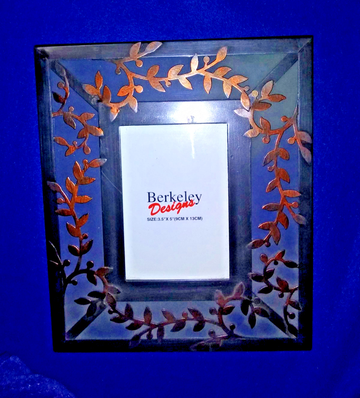 Vintage Berkeley Designs Brushed Copper Black Cherry Vine Picture Fame JB107 gallery