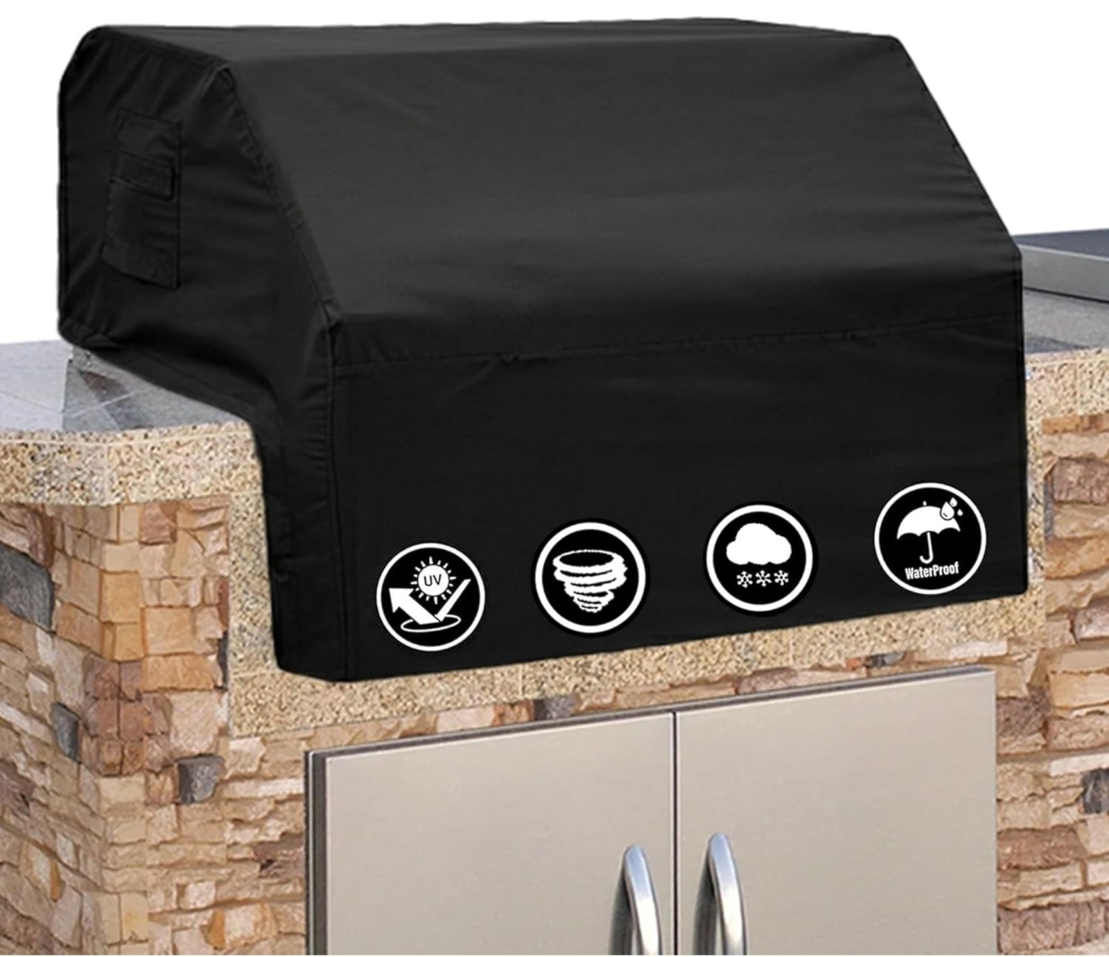 Built-in BBQ Grill Cover PVC-Coated Polyester Elastic Hem Snug Fit 36x24x24 gallery