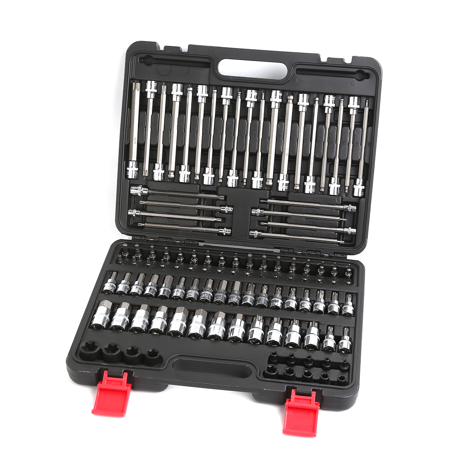 107pcs 1/4" 3/8" 1/2" Drive Bit Socket Set, SAE & Metric Torx Hex Bit Tools Set gallery