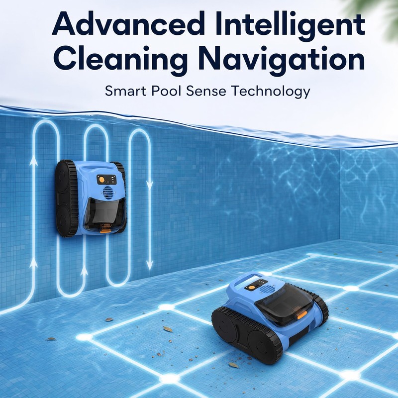 Cleaner Robotic Pool Automatic Vacuum Wall Climbing SAT20 PRO Cordless Zyerch gallery