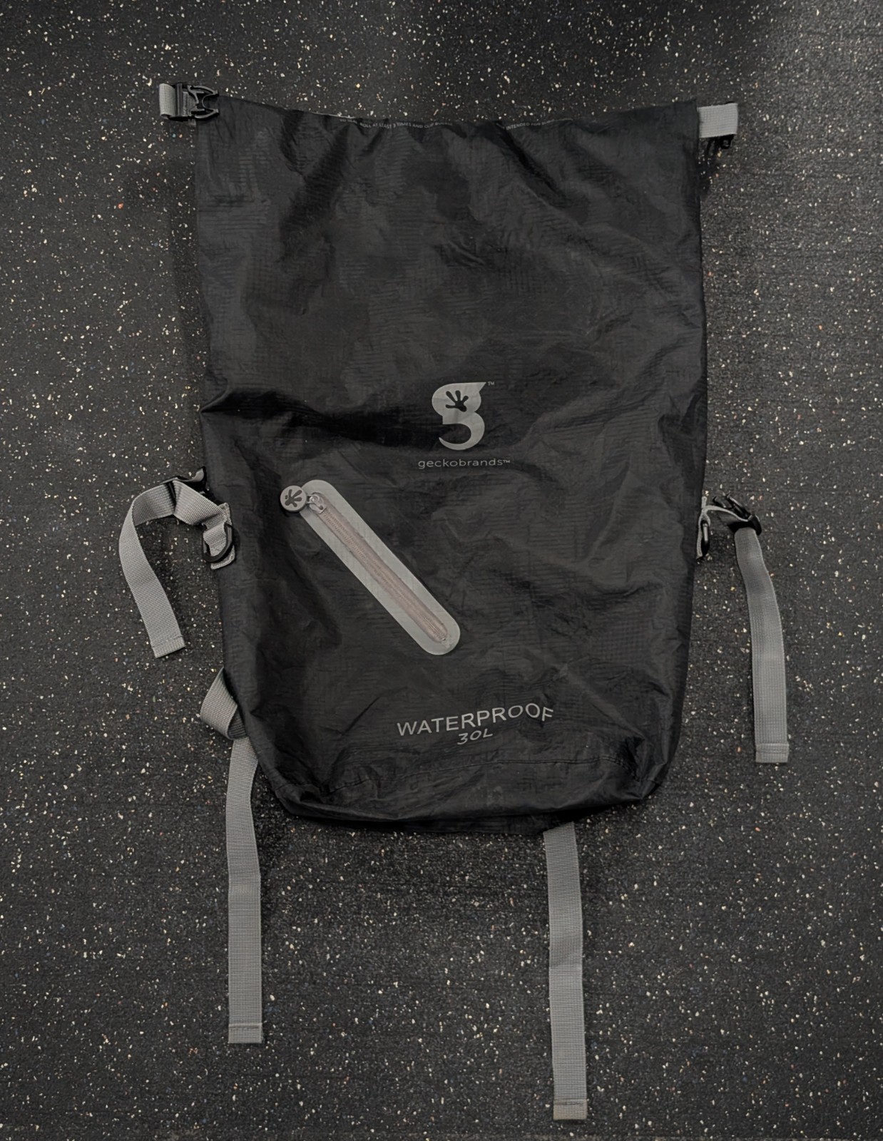 Geckobrands 30L waterproof back pack bag black- gray
