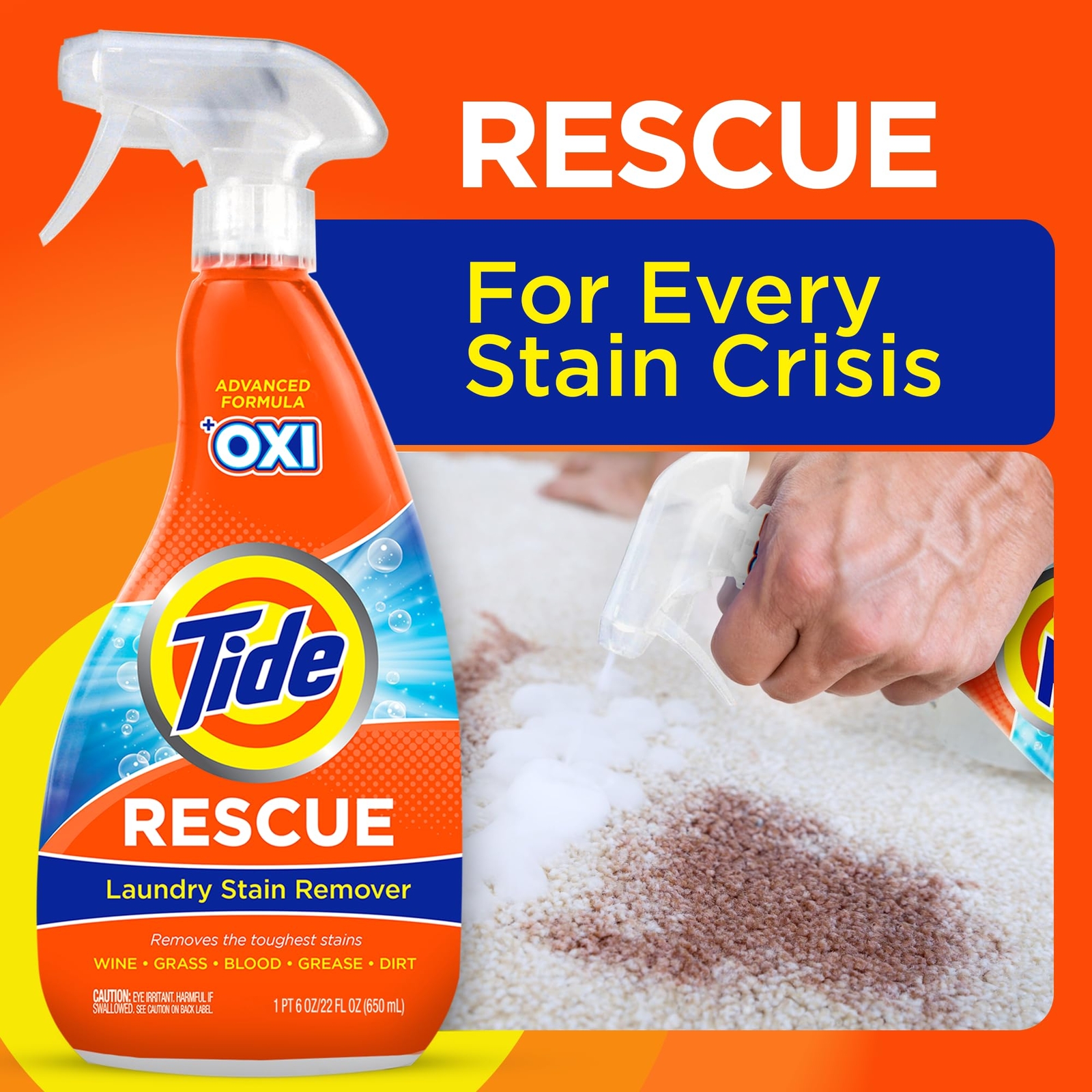 Tide Rescue Laundry Stain Remover Spray 22 Fl Oz Pack of 4 Tough on Stains gallery