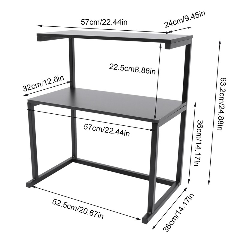 Printer Shelf for Desk - Desktop Printer Stand with 2 Storage Compartment gallery