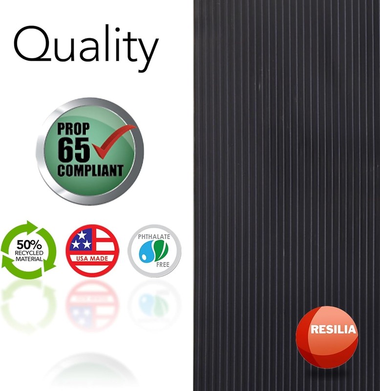 Black Plastic Floor Runner - Embossed Wide Rib Waterproof Vinyl, Heavy Duty P... gallery