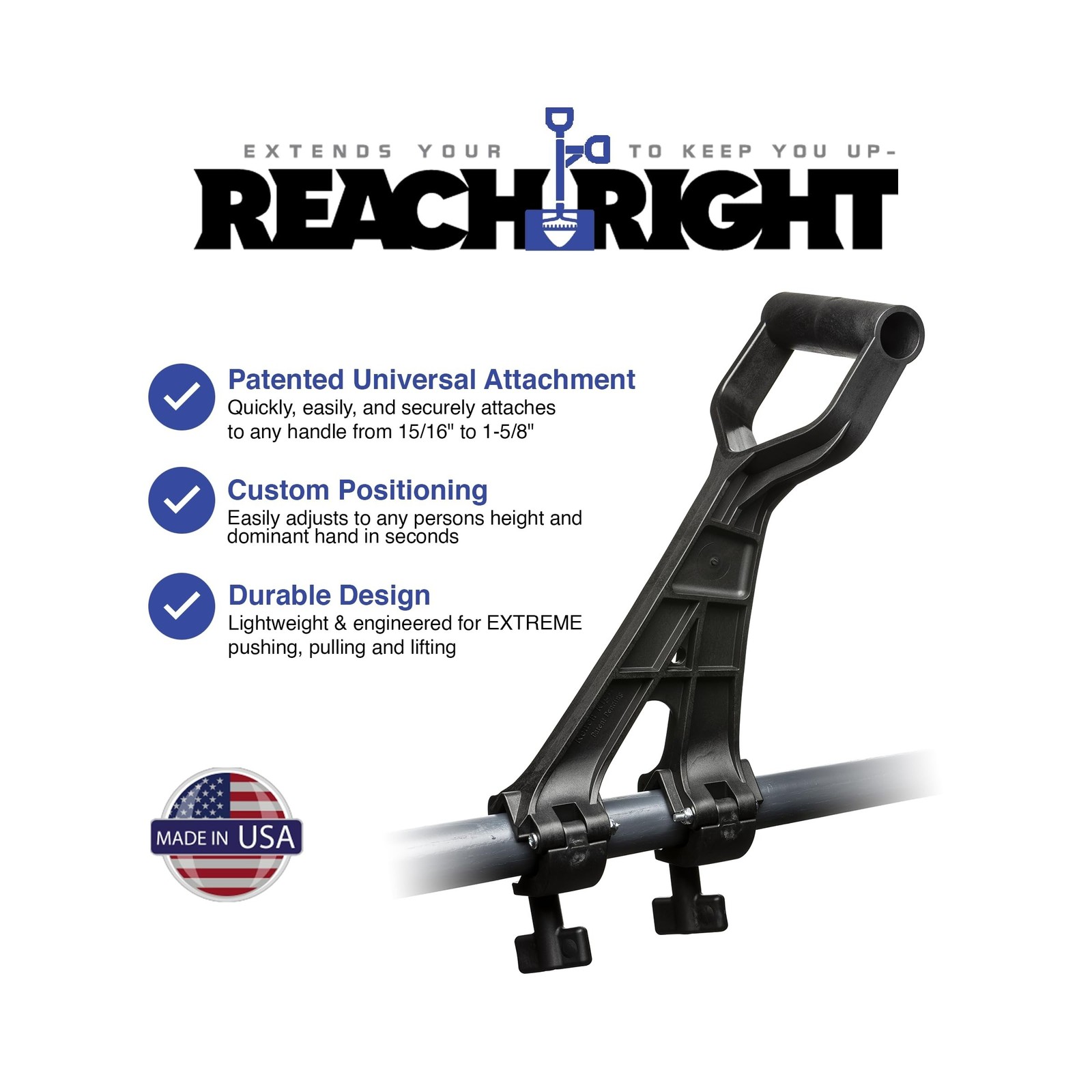Universal Handle Attachment for Snow Shovel, Weedeater, String Trimmer, Rake ... gallery