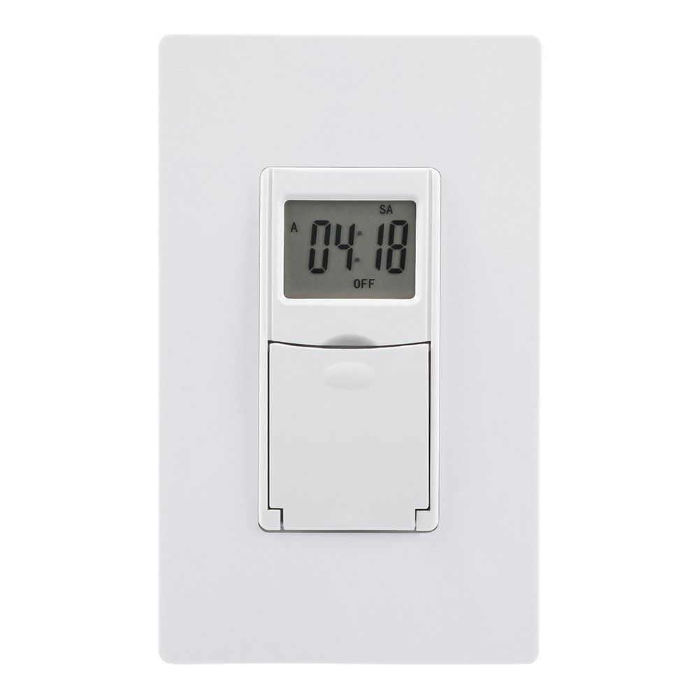 7-Day Programmable In-Wall Timer Switch, Digital, Random Mode, Neutral Wire Requ