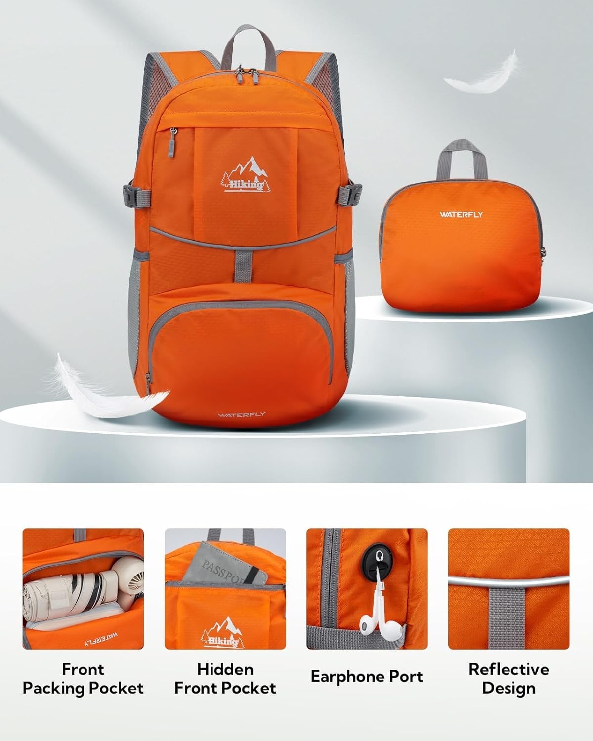 Lightweight Hiking Daypack - 25L Packable Backpack with Organizational Pockets 5