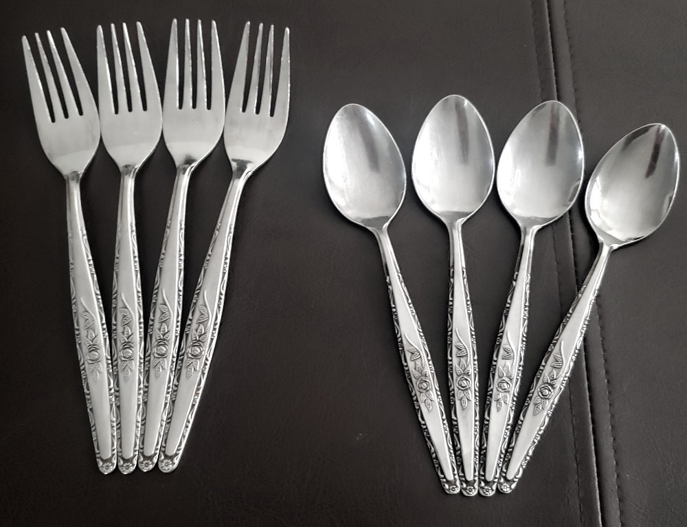 Interpur INR3 Rose Stainless Flatware Silverware Teaspoons Dinner Forks #311 gallery