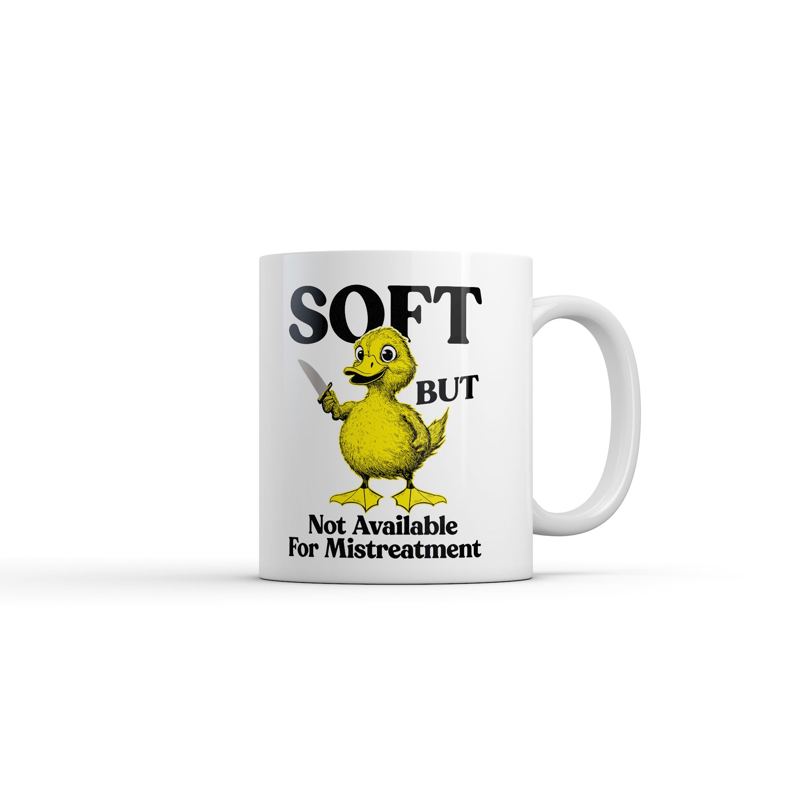 Soft But Not Available for Mistreatment Mug Funny Sarcastic Duck Graphic Novelty gallery