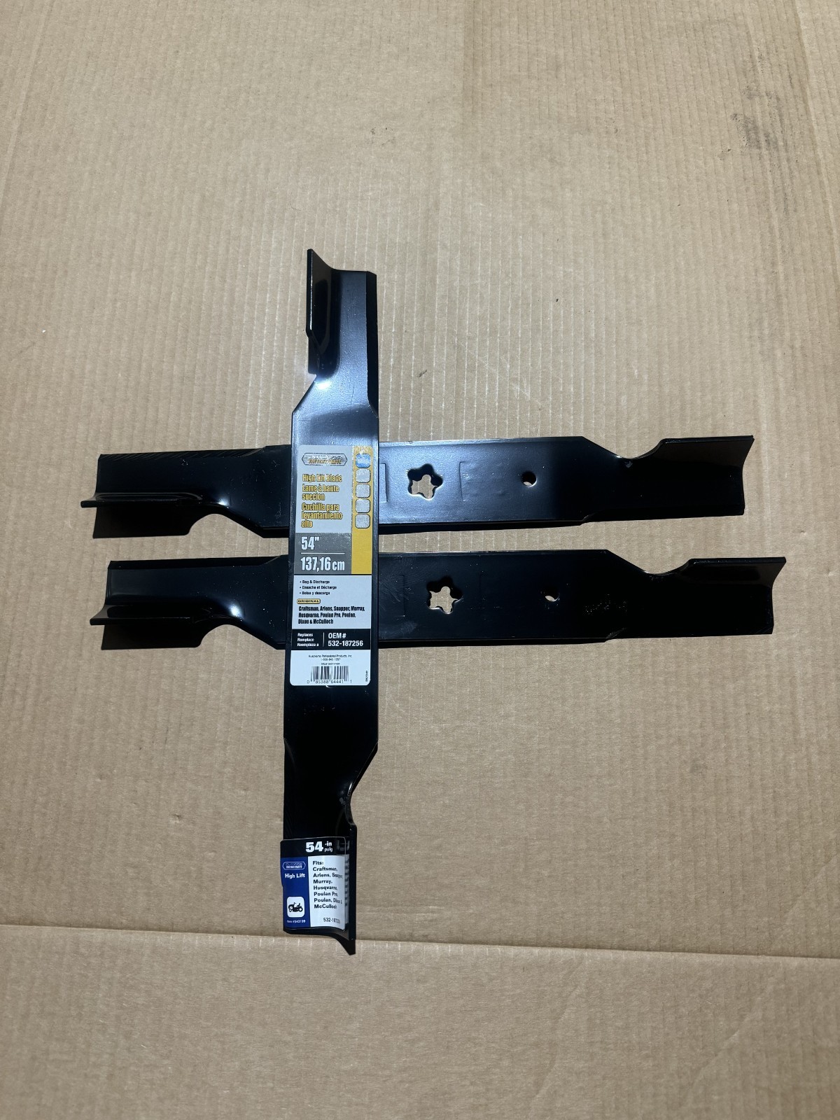 OEM HUSQVARNA 54" LAWN MOWER DECK BLADES 187254 187256 FITS CRAFTSMAN POULAN gallery